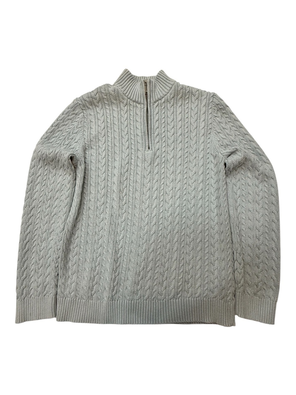 Anne Klein Quarter Zip Cable Knit Sweater Size L